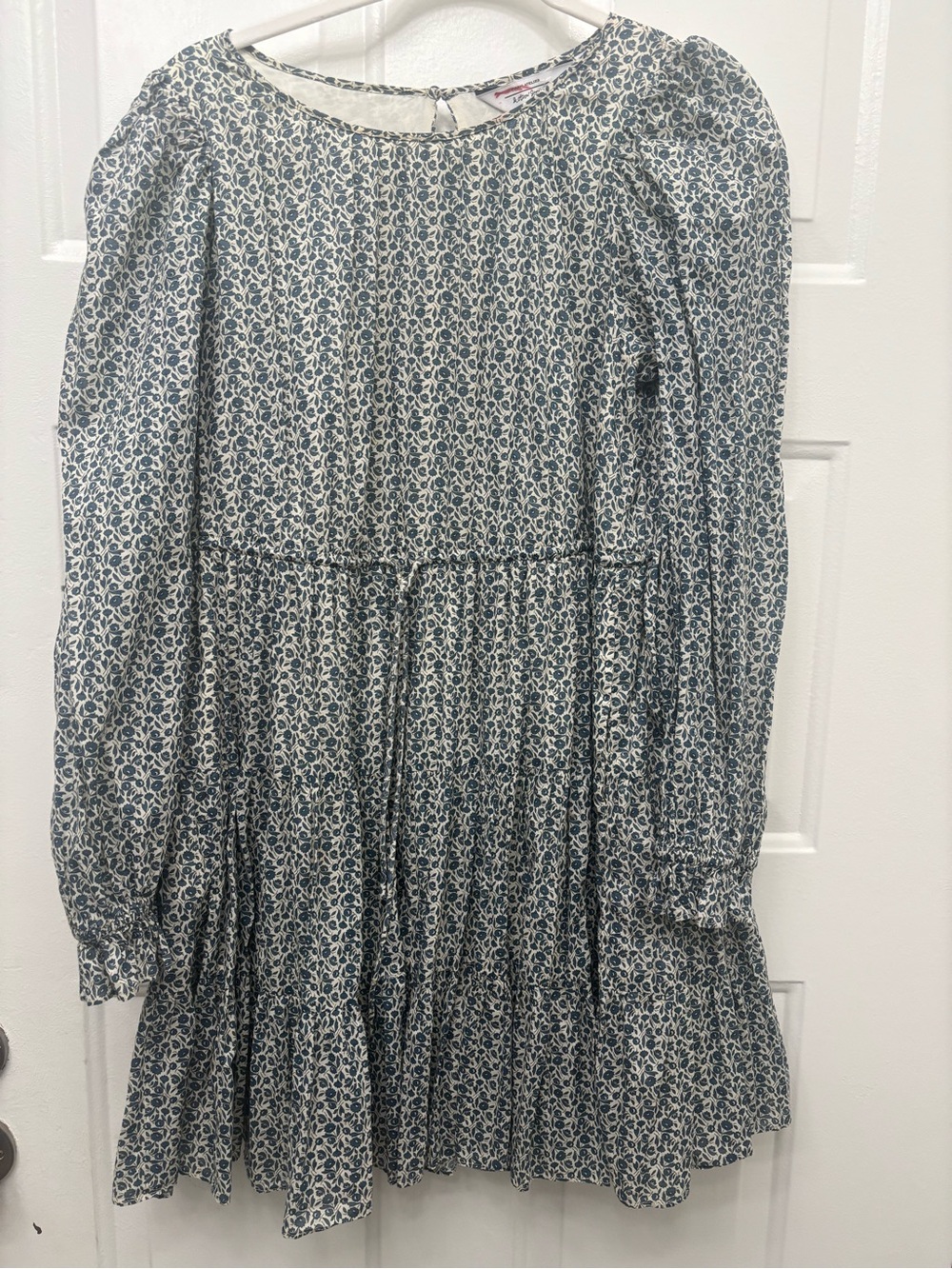 Paris Atelier Blue Floral Tiered Midi Dress